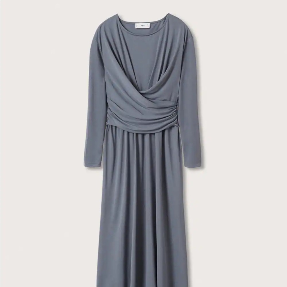 Mango dusty blue maxi dress